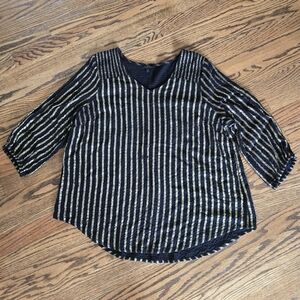 Torrid 3/4 Sleeve Metallic Gold & Black Blouse Size: 0
